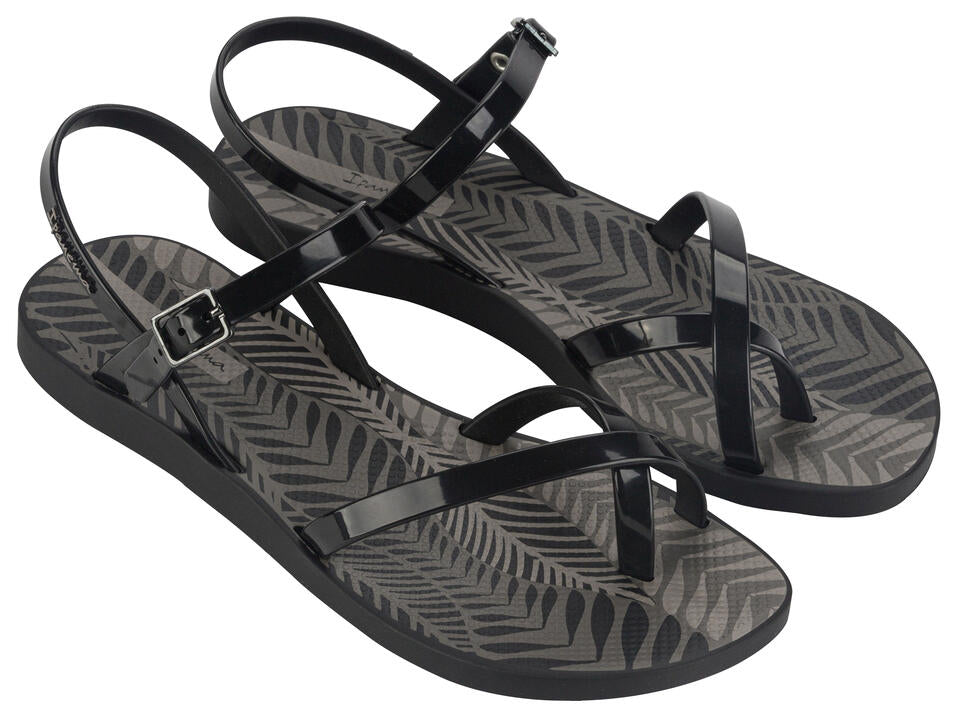Image of Sandals. Product name - Greta Sandal Women's Ipanema BLACK/GREY GRENDENE in Black/Grey colour by brand - IPANEMA