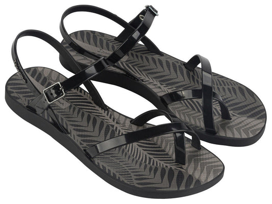 Image of Sandals. Product name - Greta Sandal Women's Ipanema BLACK/GREY GRENDENE in Black/Grey colour by brand - IPANEMA
