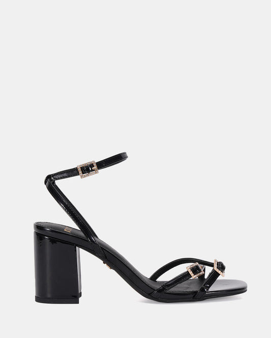 Image of Sandals. Product name - Magali Women's Strappy High Heel BLACK Novo Sandals in Black colour by brand - NOVO