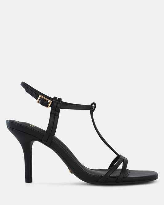 Image of Sandals. Product name - Mammie Women's Strappy High Heel BLACK Novo Sandals in Black colour by brand - NOVO