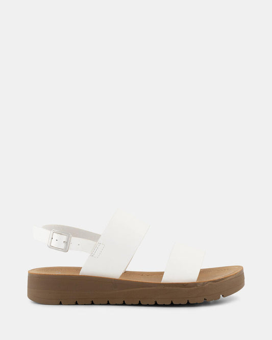 Image of Sandals. Product name - Tamsan Women's Strappy Flat WHITE Novo Sandals in White colour by brand - NOVO