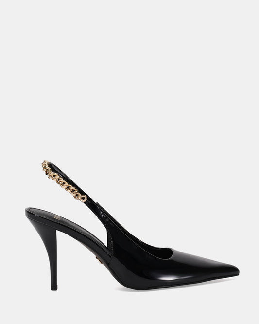 Image of Shoes. Product name - Zathy Women's Court High Heel Black Patent Novo Court in Black Patent colour by brand - NOVO