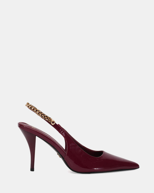 Image of Shoes. Product name - Zathy Women's Court High Heel WINE PATENT Novo Court in Wine Patent colour by brand - NOVO