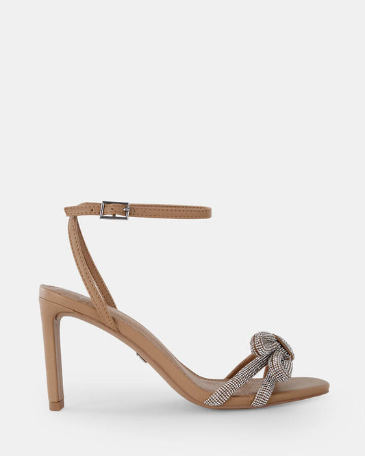 Image of Heels. Product name - Peregrine Women's Evening Shoes CAMEL Novo Evening in Camel colour by brand - NOVO