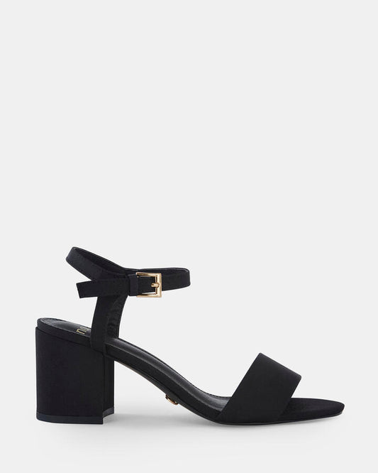 Image of Sandals. Product name - Udacious Women's Strappy Low Heel BLACK Novo Sandals in Black colour by brand - NOVO