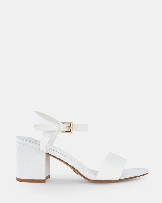 Image of Sandals. Product name - Udacious Women's Strappy Low Heel WHITE Novo Sandals in White colour by brand - NOVO
