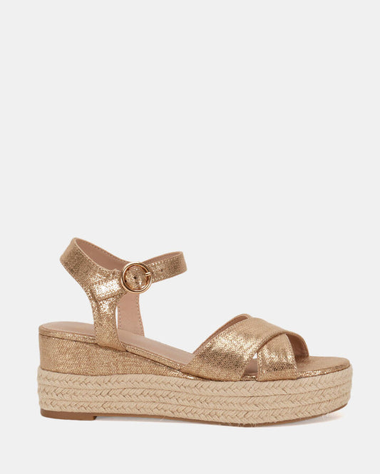 Image of Boots. Product name - Bowen Women's Wedge GOLD Novo Wedges in Gold colour by brand - NOVO