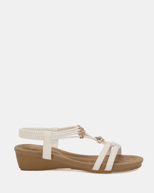 Image of Boots. Product name - Elcanter Women's Wedge WHITE Novo Wedges in White colour by brand - NOVO