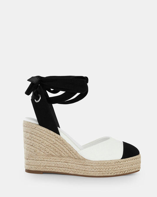 Image of Boots. Product name - Buenosaires Women's Wedge BLACK/WHITE Novo Wedges in Black/White colour by brand - NOVO