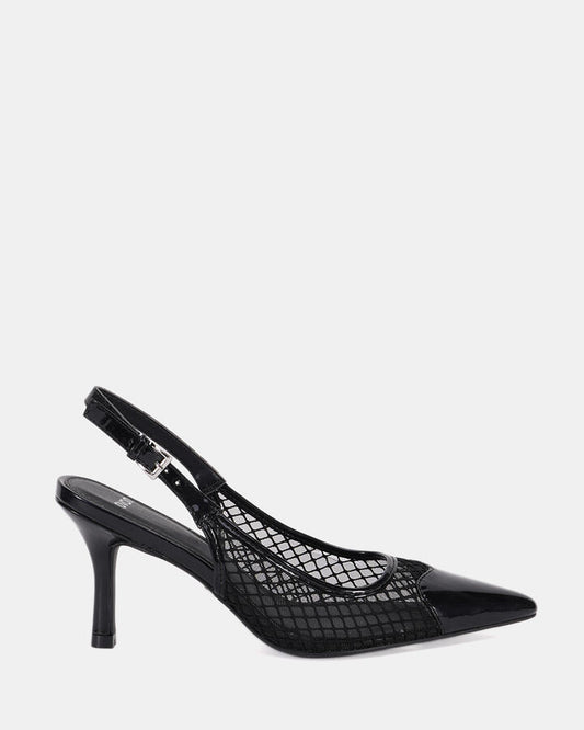 Image of Shoes. Product name - Ignatius Women's Court High Heel BLACK Novo Court in Black colour by brand - NOVO
