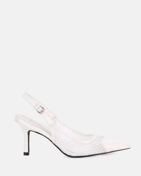 Image of Shoes. Product name - Ignatius Women's Court High Heel WHITE Novo Court in White colour by brand - NOVO