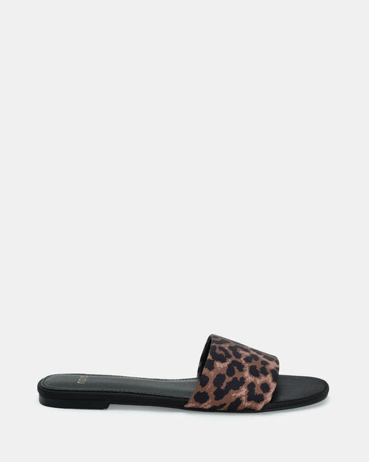 Image of Sandals. Product name - Sadella Women's Thongs LEOPARD SATIN Novo Thongs in Leopard Satin colour by brand - NOVO