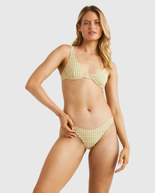 Image of Swimwear. Productname: Billabong - Womens Wave Check Hike Bikini Bottom - Celery - in Celery colour by brand - Billabong