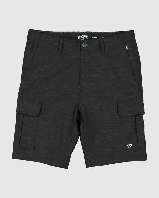 Image of a model wearing Shorts. Product name - Billabong Mens Scheme X Walkshorts Black in Black colour by brand - Billabong