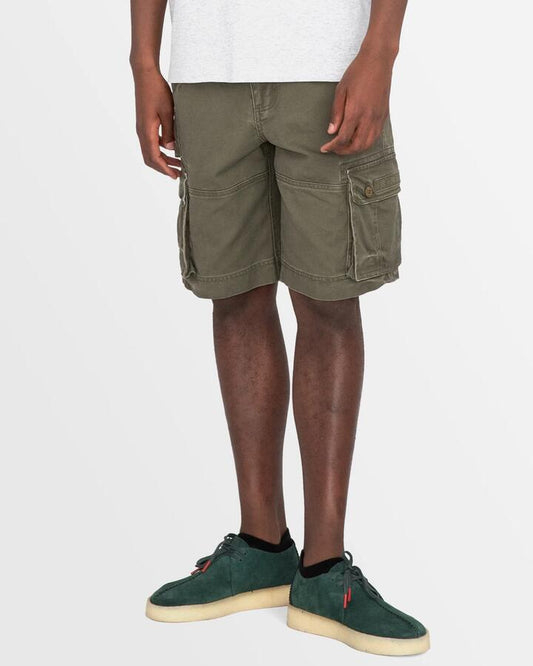Image of a model wearing Shorts. Productname: Element - Mens Source Cargo Shorts - Olive - in Olive colour by brand - Element