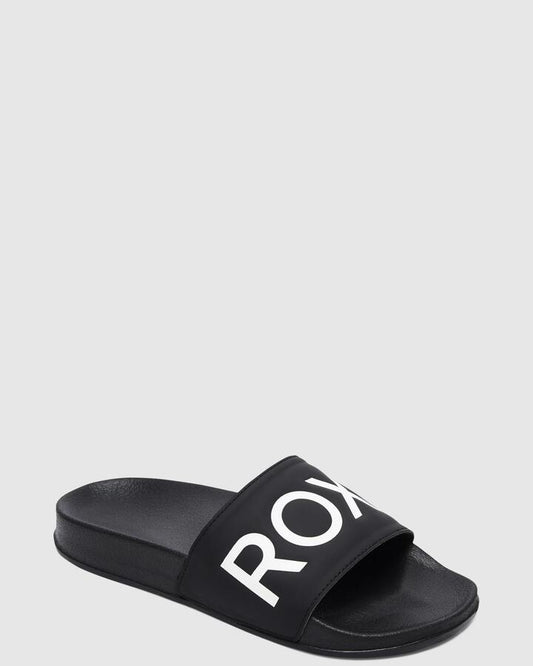 Image of Slippers. Productname: Roxy - Womens Slippy Ii Slides - Black Fg - in Black Fg colour by brand - Roxy