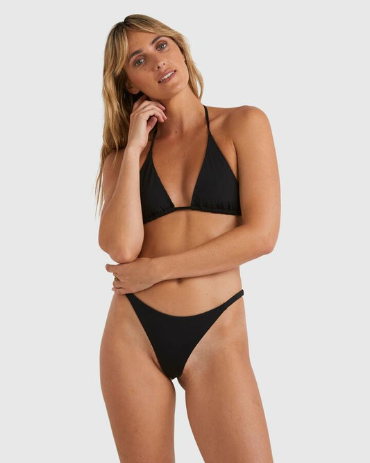 Image of Swimwear. Product name - Billabong Womens Sol Searcher Maya Bikini Bottom Black Pebble in Black Pebble colour by brand - Billabong
