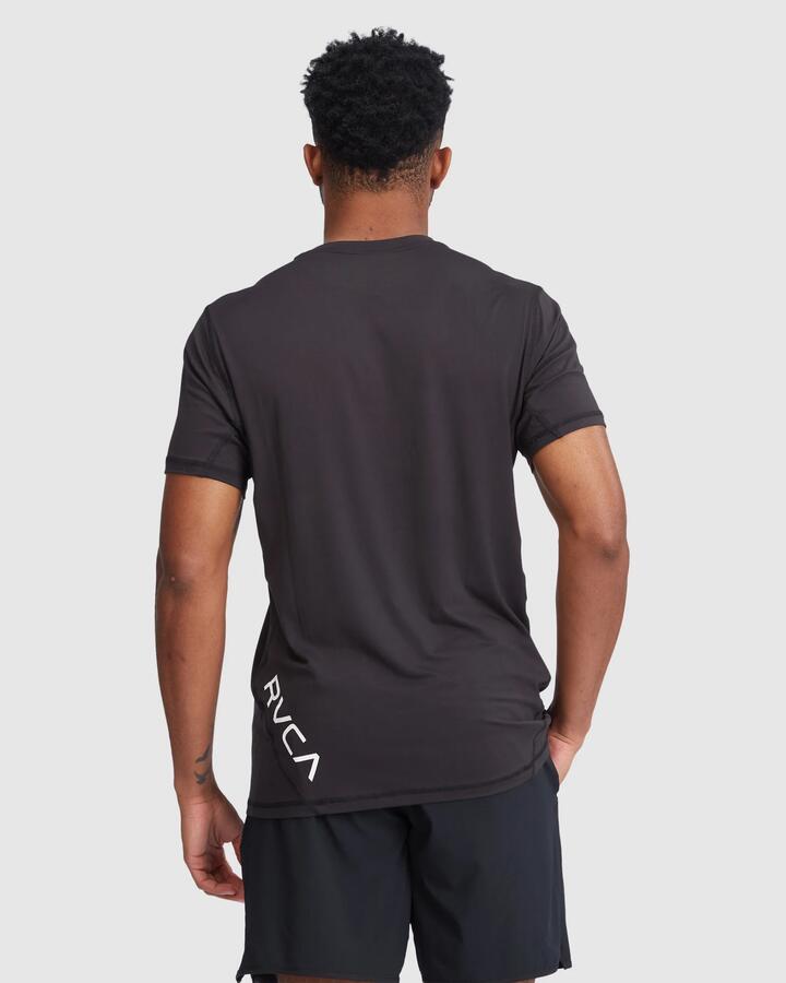 Image of T-Shirts. Product name - RVCA Mens Sport V T-Shirt Black in Black colour by brand - RVCA