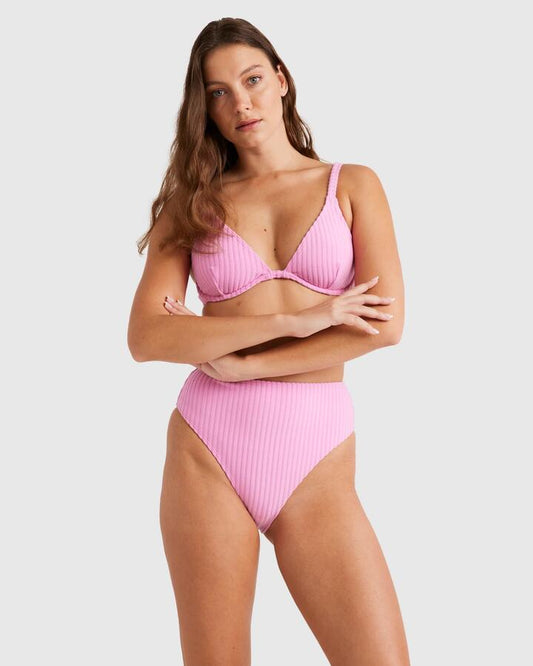 Image of Swimwear. Productname: Billabong - Womens Terry Rib Reese D/Dd Underwire Bikini Top - Berry Pink - in Berry Pink colour by brand - Billabong