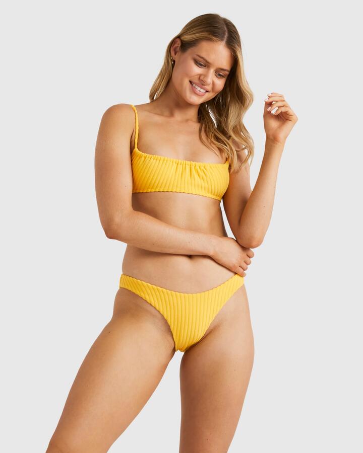 Image of Swimwear. Product name - Billabong Womens Terry Rib Hike Bikini Bottom Banana in Banana colour by brand - Billabong