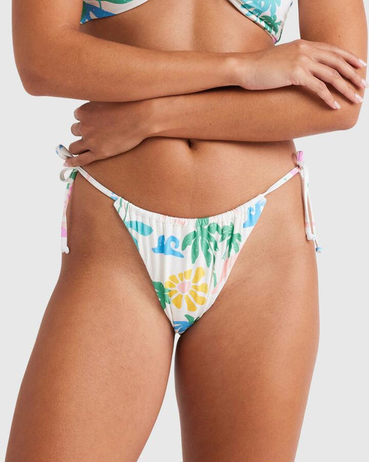 Image of Swimwear. Productname: Roxy - Womens Surfari Skimpy Coverage Bikini Bottom - Egret Surfari - in Egret Surfari colour by brand - Roxy
