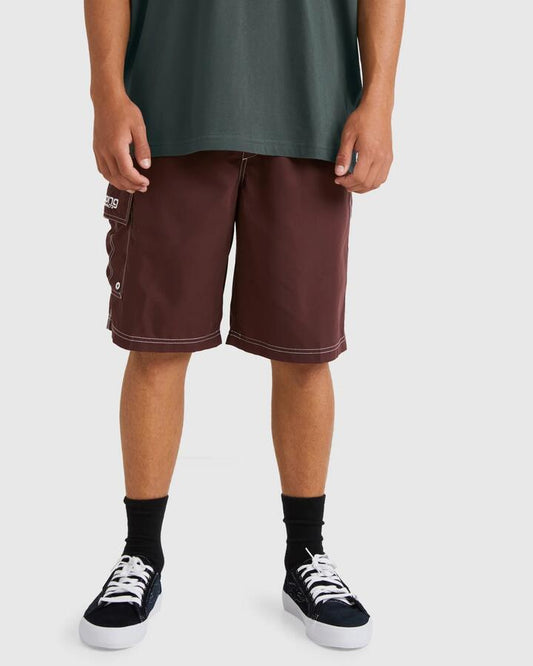 Image of Swimwear. Product name - Billabong Mens Throw On 21" Boardshorts Port - in Port colour by brand - Billabong