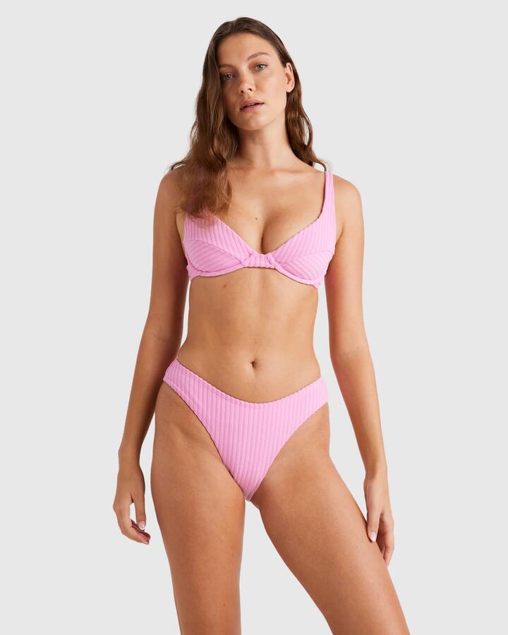 Image of Swimwear. Productname: Billabong - Womens Terry Rib Bondi Bikini Bottom - Berry Pink - in Berry Pink colour by brand - Billabong