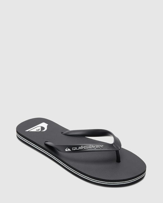 Image of Sandals. Product name - Quiksilver Mens Molokai Core Thongs Black 1 in Black 1 colour by brand - Quiksilver