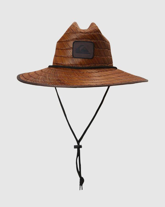 Image of Hats. Product name - Quiksilver Mens Pierside Taper Straw Hat Dark Brown in Dark Brown colour by brand - Quiksilver
