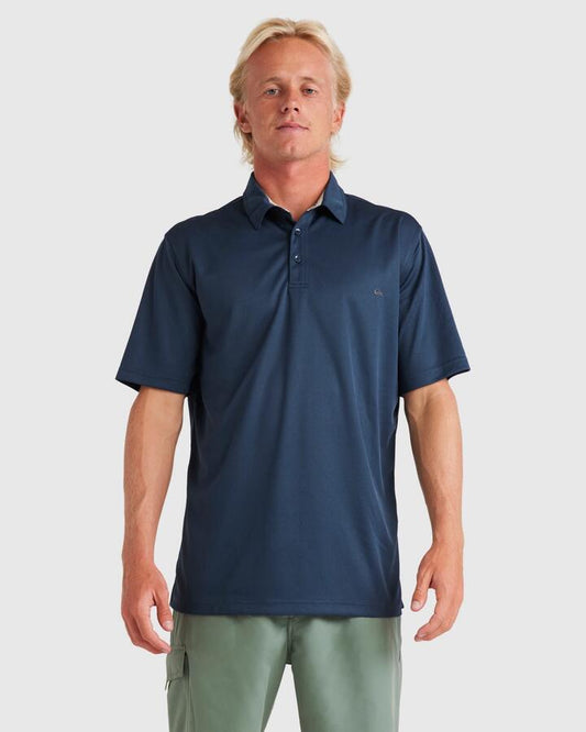 Image of Shirts. Productname: Quiksilver - Mens Waterman Water Polo Shirt - Midnight Navy - in Midnight Navy colour by brand - Quiksilver