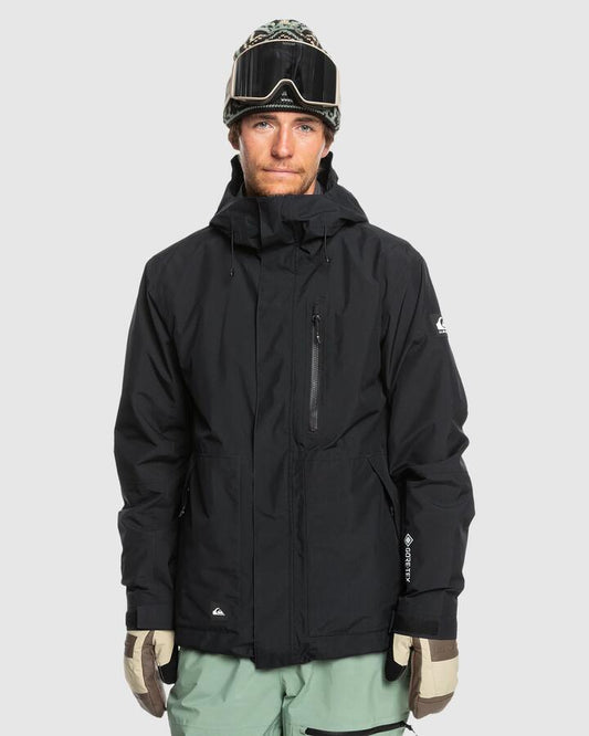 Image of Coats & Jackets. Product name - Quiksilver Mens Mission Gore-Tex Snow Jacket True Black in True Black colour by brand - Quiksilver