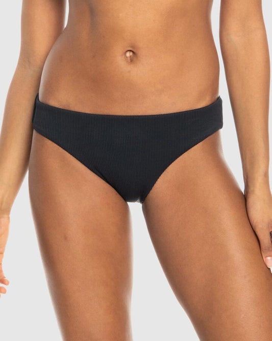 Image of Swimwear. Productname: Roxy - Womens Rib Roxy Love The Comber Bikini Bottom - Anthracite - in Anthracite colour by brand - Roxy
