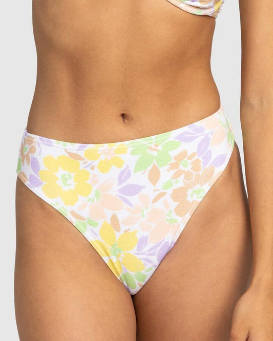 Image of Swimwear. Product name - Roxy Womens Ephemere Moderate Bikini Bottom White Ephemere in White Ephemere colour by brand - Roxy
