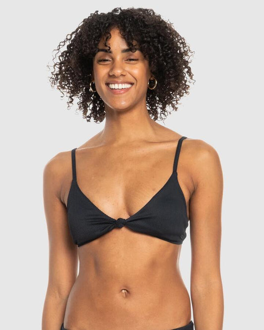 Image of Swimwear. Productname: Roxy - Womens Roxy Love The Surf Knot Bikini Top - Anthracite - in Anthracite colour by brand - Roxy