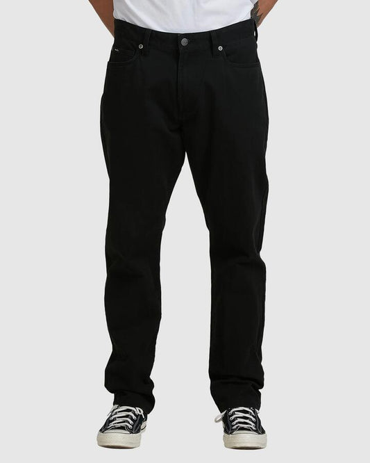 Image of Jeans. Productname: RVCA - Mens Daggers Twill Denim Jeans - Black - in Black colour by brand - RVCA