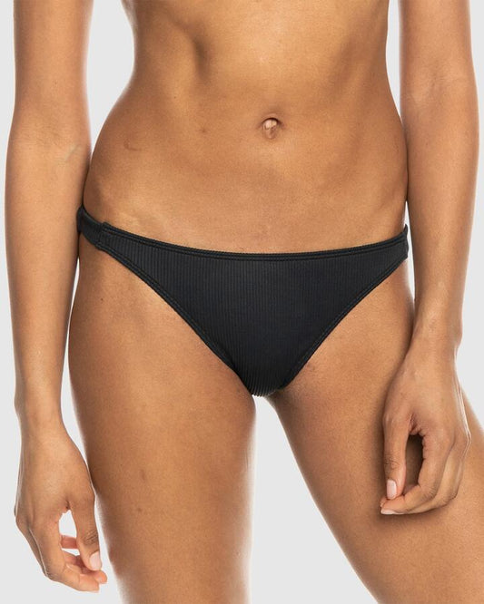 Image of Swimwear. Productname: Roxy Womens Rib Roxy Love The Goofy Bikini Bottom Anthracite - in Anthracite colour by brand - Roxy