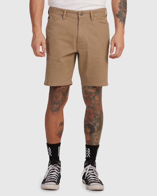 Image of Accessories. Productname: RVCA - Mens Daggers Twill Walkshorts - Wood - in Wood colour by brand - RVCA