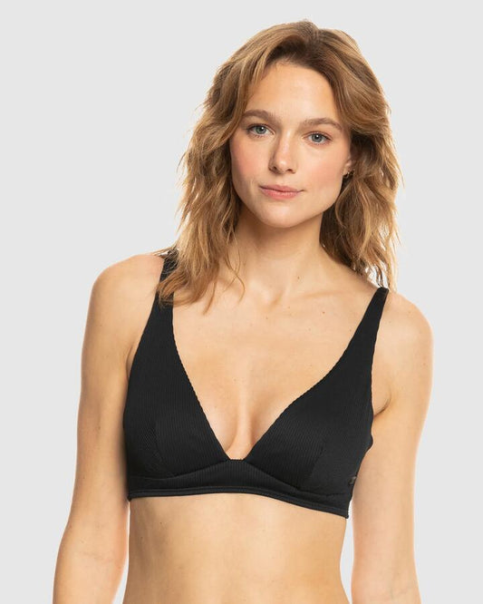 Image of Swimwear. Productname: Roxy - Womens Rib Roxy Love The Roller Bikini Top - Anthracite - in Anthracite colour by brand - Roxy