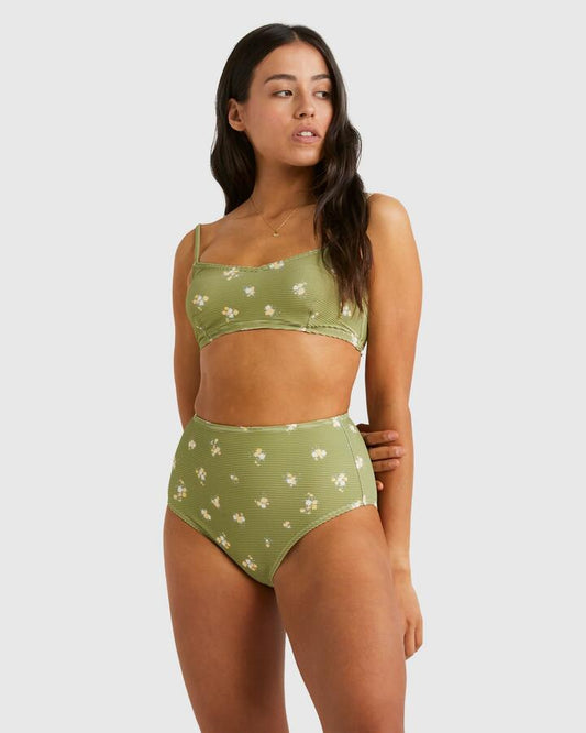 Image of Swimwear. Productname: Billabong - Womens Free Fallin Hi Retro Bikini Bottom - Green Eyes - in Green Eyes colour by brand - Billabong