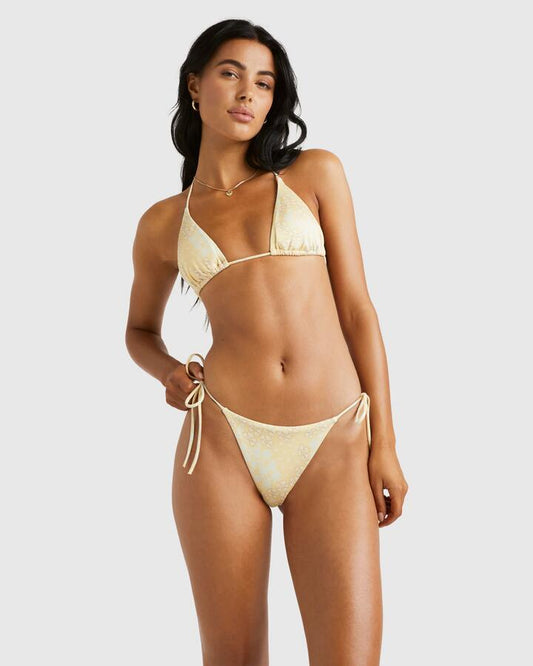 Image of Swimwear. Productname: RVCA - Womens Floral Collage Medium Tie Side Bikini Bottom - Sahara Sun - in Sahara Sun colour by brand - RVCA