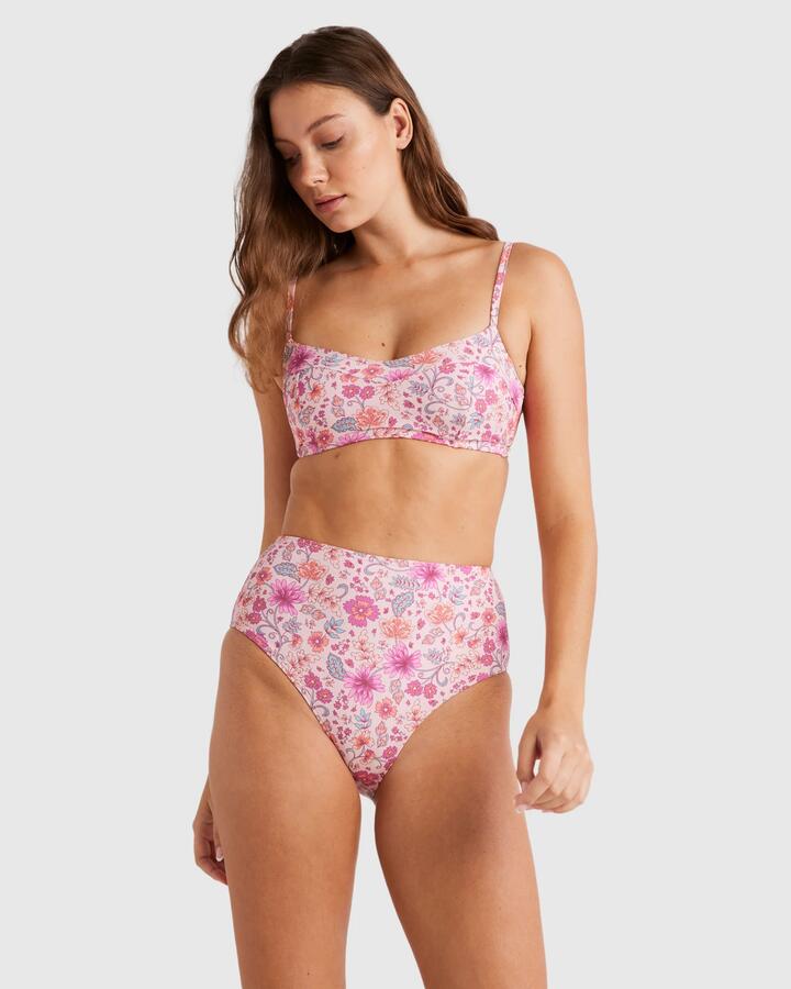 Image of Swimwear. Productname: Billabong - Womens La Plage High Retro Bikini Bottom - Pink - in Pink colour by brand - Billabong