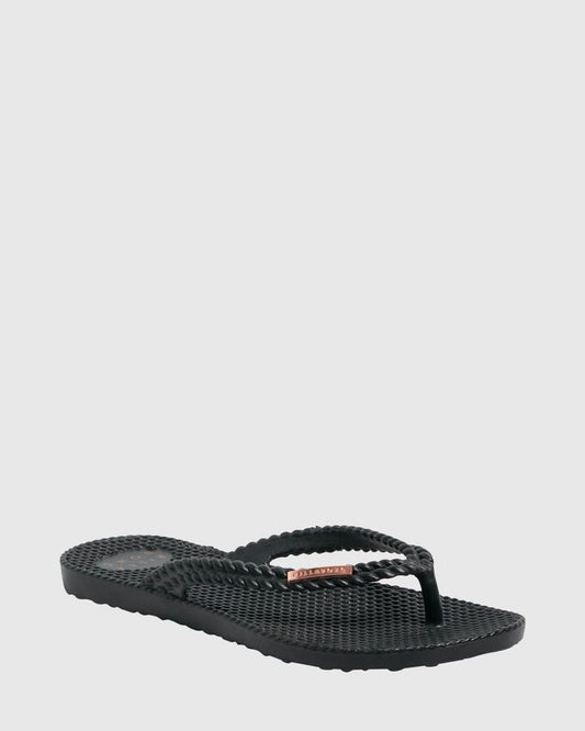 Image of Sandals. Product name - Billabong Womens Kick Back Solid Thongs Black/Rose in Black/Rose colour by brand - Billabong