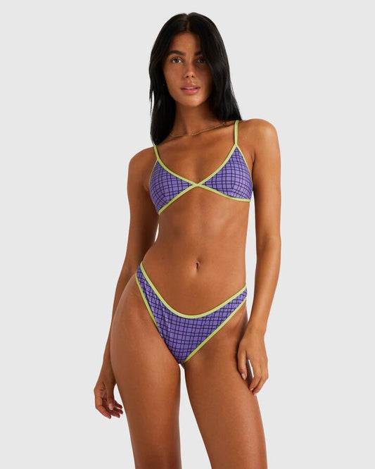 Image of Swimwear. Productname: RVCA - Womens Kelsey Fixed Tri Top Bikini Top - Purple Heart - in Purple Heart colour by brand - RVCA