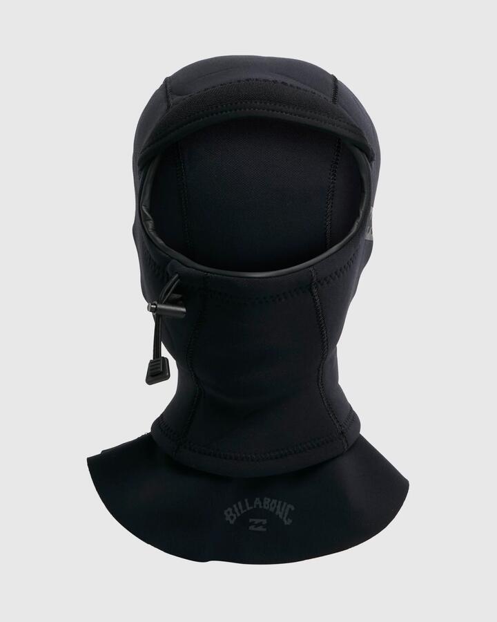 Image of a model wearing Outerwear. Productname: Billabong - Mens 2Mm Furnace Wetsuit Hood - Black - in Black colour by brand - Billabong