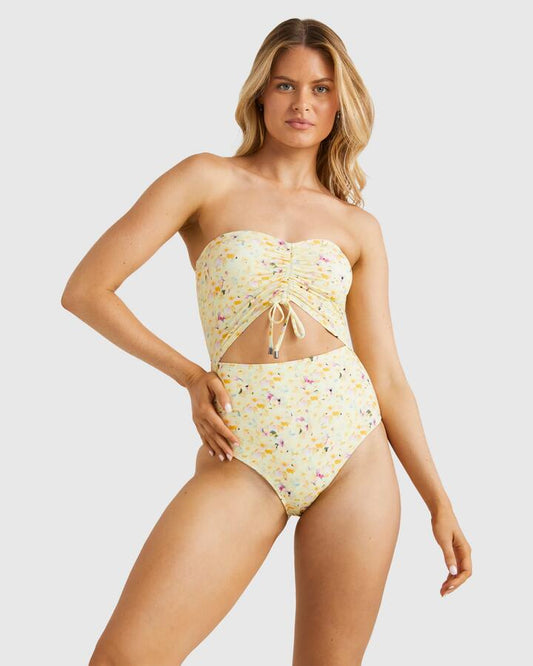 Image of Swimwear. Productname: Billabong Womens Mellow Days Summer One Piece Swimsuit Yellow - in Yellow colour by brand - Billabong