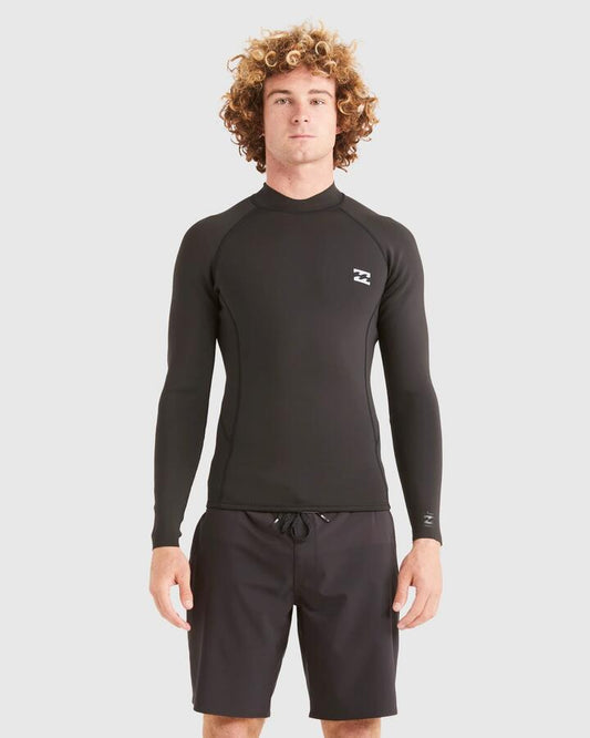 Image of Accessories. Product name - Billabong Mens 1/1Mm Absolute Back Zip Wetsuit Black in Black colour by brand - Billabong