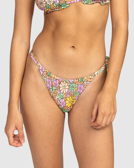 Image of Swimwear. Productname: Roxy - Womens All About Sol Cheeky Bikini Bottom - Root Beer All About Sol Mini - in Root Beer All About Sol Mini colour by brand - Roxy