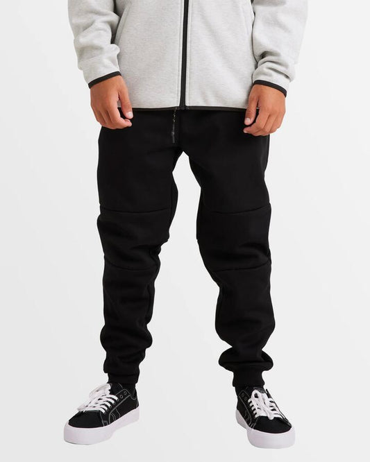 Image of a model wearing Outerwear. Product name - Billabong Mens Adiv Tech Fleece Sweat Pant Black in Black colour by brand - Billabong
