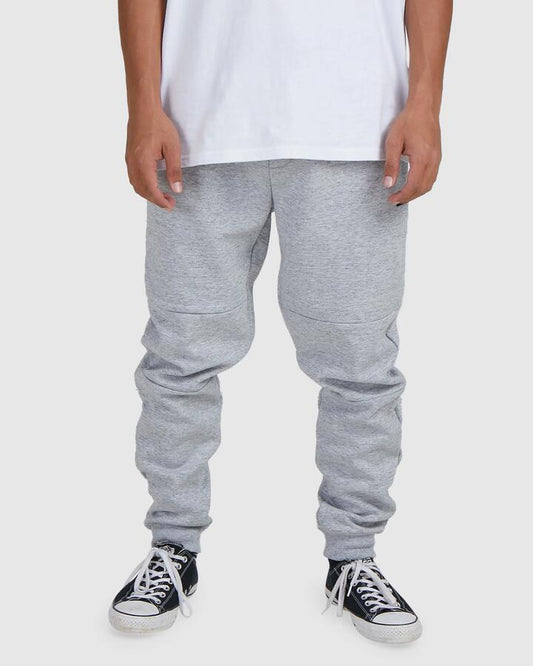 Image of a model wearing Outerwear. Productname: Billabong - Mens Adiv Tech Sweat Pants - Grey Heather - in Grey Heather colour by brand - Billabong