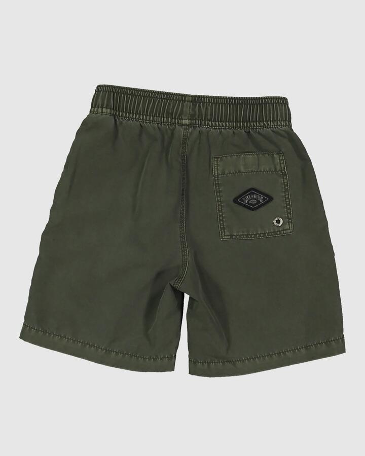 Image of Swimwear. Product name - Billabong Boys 0-7 All Day Overdye Layback 13" Boardshorts Dark Military in Dark Military colour by brand - Billabong